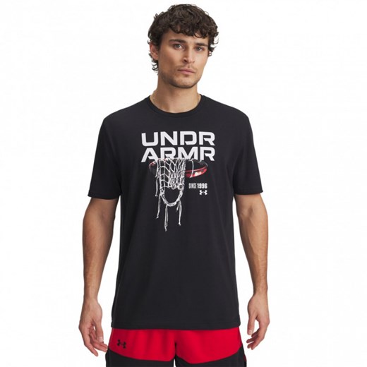 Męski t-shirt z nadrukiem Under Armour UA Hoops Net - czarny Under Armour XL promocja Sportstylestory.com