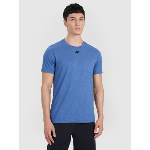 Męska koszulka treningowa 4F 4FWAW25TFTSM1522 - turkusowa ze sklepu Sportstylestory.com w kategorii T-shirty męskie - zdjęcie 185637383