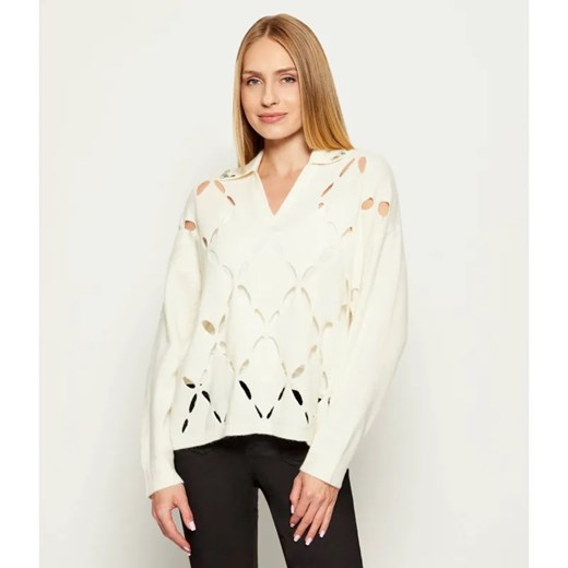 Liu Jo Wełniany sweter 2w1 | Relaxed fit ze sklepu Gomez Fashion Store w kategorii Swetry damskie - zdjęcie 185637460