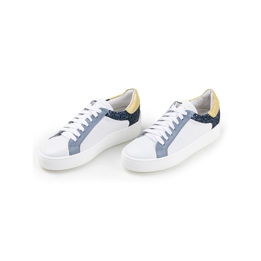 Anna Morellini Skórzane sneakersy &quot;Elisametta&quot; w kolorze białym ze sklepu Limango Polska w kategorii Trampki damskie - zdjęcie 185638241