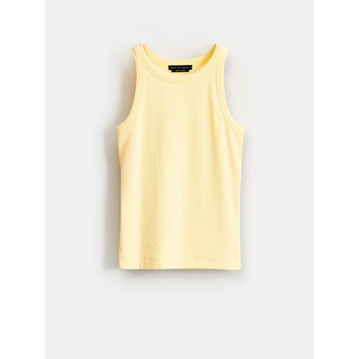 Mohito - Żółty top z dodatkiem modalu - żółty ze sklepu Mohito w kategorii Bluzki damskie - zdjęcie 185640104