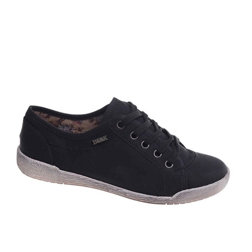 Czarne sznurowane damskie trampki /G11-3 18066 T142/ ze sklepu Pantofelek24.pl w kategorii Trampki damskie - zdjęcie 185640194