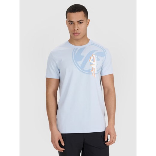 Męski t-shirt z nadrukiem 4F 4FRSS25TTSHM3002 - niebieski ze sklepu Sportstylestory.com w kategorii T-shirty męskie - zdjęcie 185640552