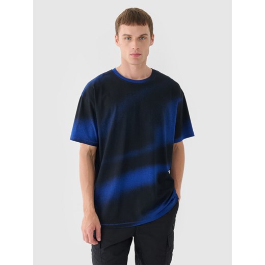 Męski t-shirt z nadrukiem 4F 4FRSS24TTSHM2554 - niebieski ze sklepu Sportstylestory.com w kategorii T-shirty męskie - zdjęcie 185640563