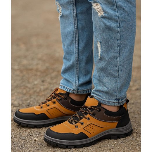 Sznurowane buty trekkingowe męskie /A1-3 18069 T484/ ze sklepu Pantofelek24.pl w kategorii Buty trekkingowe męskie - zdjęcie 185640594