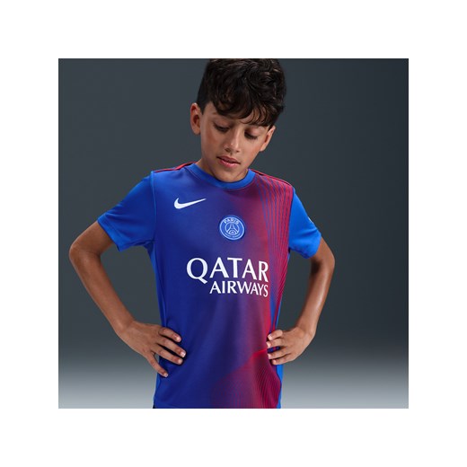 Przedmeczowa koszulka piłkarska dla dużych dzieci Nike Dri-FIT Paris Saint-Germain Academy Pro (wersja trzecia) - Niebieski ze sklepu Nike poland w kategorii T-shirty chłopięce - zdjęcie 185641704
