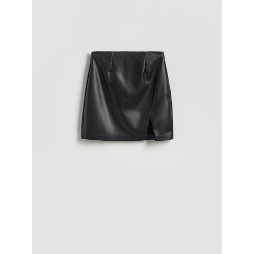 Reserved - Spódnica mini z imitacji skóry - czarny Reserved L Reserved