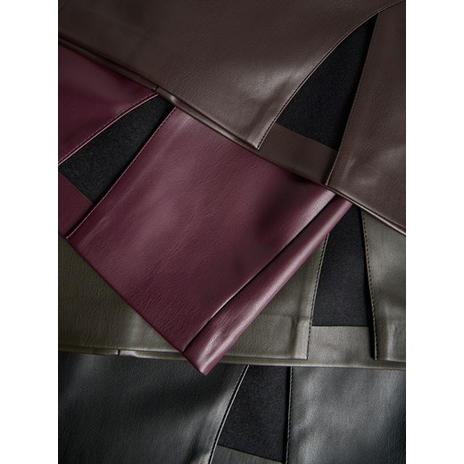 Reserved - Spódnica mini z imitacji skóry - czarny Reserved L Reserved