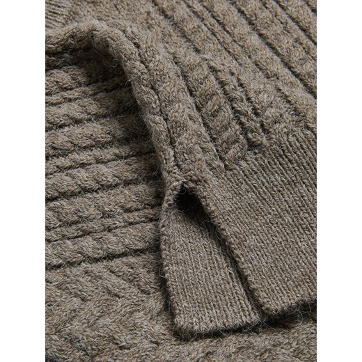 Reserved - Kamizelka z ozdobnym splotem - brązowy Reserved XL Reserved