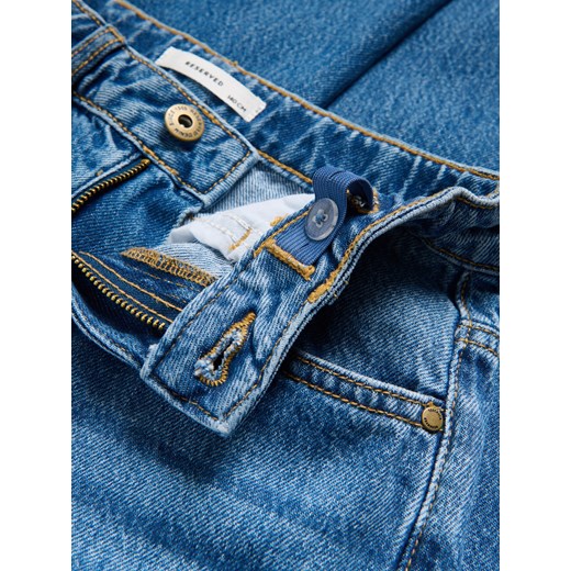 Reserved - Jeansy wide leg z przetarciem - niebieski Reserved 122 (6-7 lat) Reserved