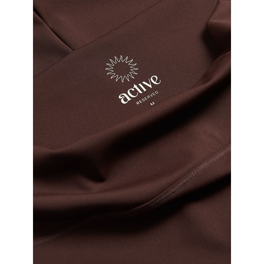 Reserved - Legginsy z szerokim pasem - ciemnobrązowy Reserved M Reserved