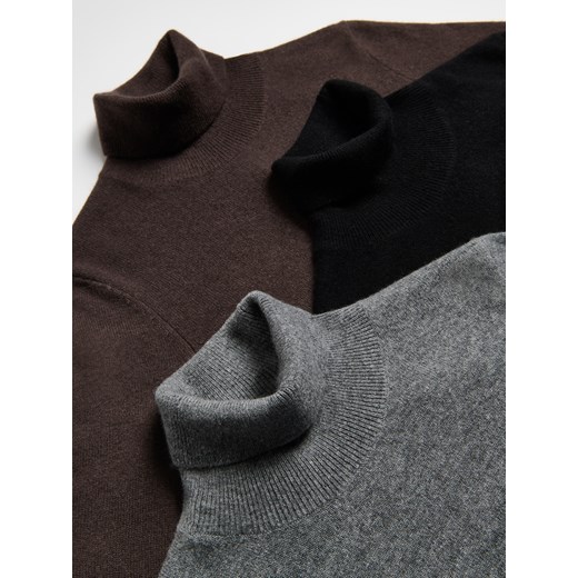 Reserved - Wełniany golf z dodatkiem kaszmiru - ciemnoszary Reserved S Reserved
