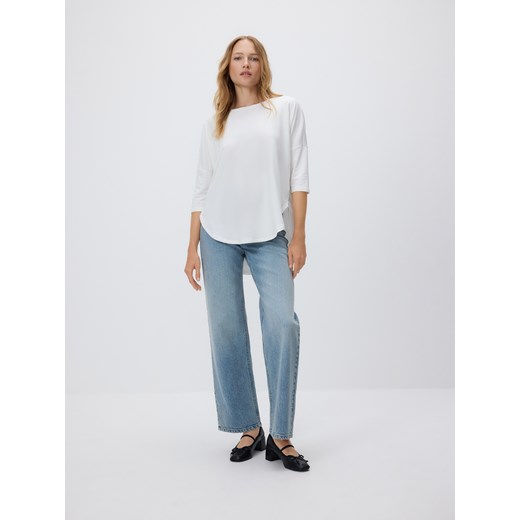 Reserved - Longsleeve z modalem - złamana biel Reserved L Reserved