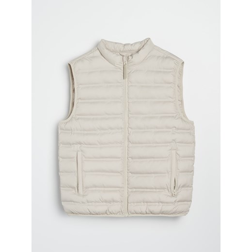 Sinsay - Pikowana kamizelka ze stójką - beżowy Sinsay 2XL Sinsay