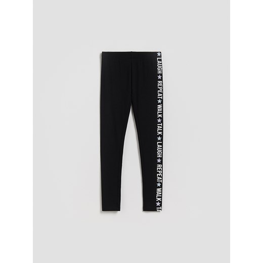 Reserved - Legginsy z napisem - czarny ze sklepu Reserved w kategorii Spodnie dziewczęce - zdjęcie 185644621