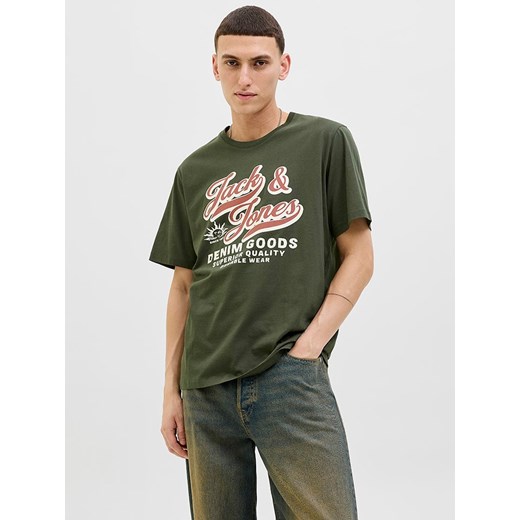 Jack &amp; Jones Koszulka &quot;Jjelogo&quot; w kolorze khaki ze sklepu Limango Polska w kategorii T-shirty męskie - zdjęcie 185645233