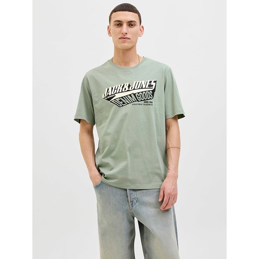 Jack &amp; Jones Koszulka &quot;Jjelogo&quot; w kolorze zielonym ze sklepu Limango Polska w kategorii T-shirty męskie - zdjęcie 185645240