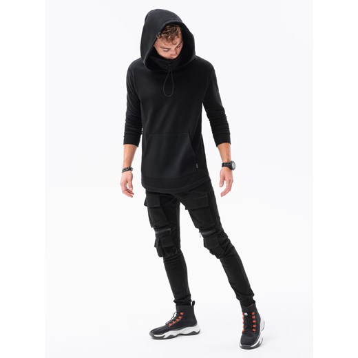 Bluza męska z kapturem New York - czarna B1012 ze sklepu ombre w kategorii Bluzy męskie - zdjęcie 185645821