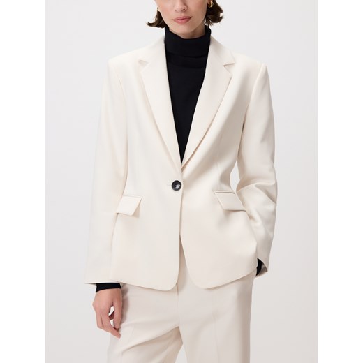 Reserved - Jednorzędowa marynarka - złamana biel ze sklepu Reserved w kategorii Marynarki damskie - zdjęcie 185646363