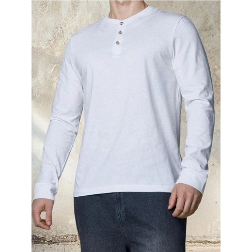 Sinsay - Koszulka z długimi rękawami - biały ze sklepu Sinsay w kategorii T-shirty męskie - zdjęcie 185648394