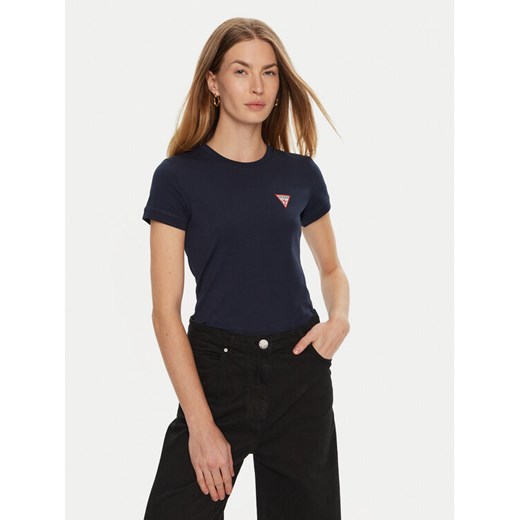 Guess T-Shirt W2YI44 J1314 Niebieski Slim Fit ze sklepu MODIVO w kategorii Bluzki damskie - zdjęcie 185649084