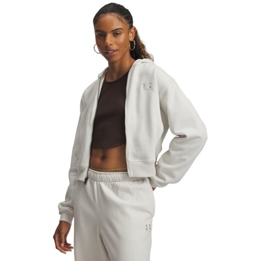 Damska bluza rozpinana z kapturem Under Armour UA Icon Vida Fleece - biała ze sklepu Sportstylestory.com w kategorii Bluzy damskie - zdjęcie 185650131