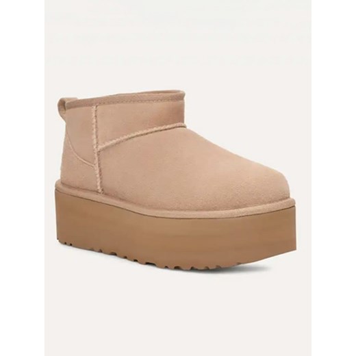 UGG Botki &quot;Classic Ultra Mini Platform&quot; w kolorze beżowym ze sklepu Limango Polska w kategorii Śniegowce damskie - zdjęcie 185650640
