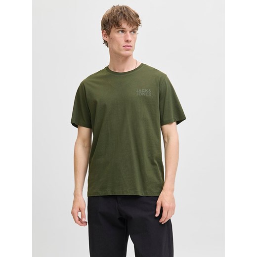 Jack &amp; Jones Koszulka &quot;Jjecorp&quot; w kolorze khaki ze sklepu Limango Polska w kategorii T-shirty męskie - zdjęcie 185651024