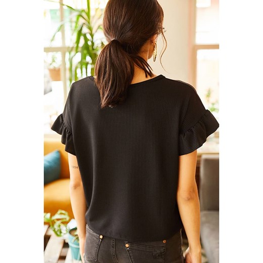 trendyol Koszulka w kolorze czarnym Trendyol L wyprzedaż Limango Polska