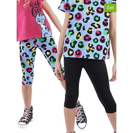 Denokids Legginsy (2 pary) w kolorze błękitno-czarnym ze sklepu Limango Polska w kategorii Spodnie dziewczęce - zdjęcie 185652084