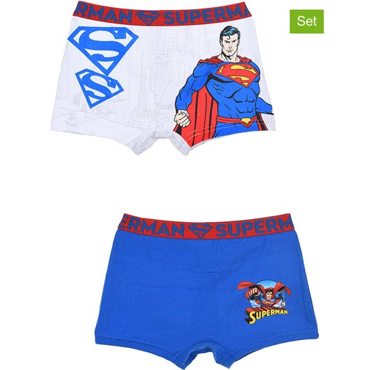 Superman Bokserki (2 pary) &quot;Superman&quot; w kolorze niebiesko-białym ze sklepu Limango Polska w kategorii Majtki dziecięce - zdjęcie 185652361