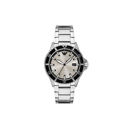 Zegarek Emporio Armani World Explorer AR11683 Srebrny ze sklepu eobuwie.pl w kategorii Zegarki - zdjęcie 185655862
