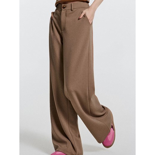 Sinsay - Spodnie wide leg - brązowy Sinsay L Sinsay