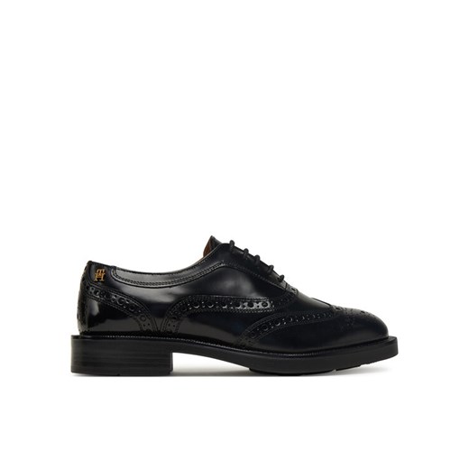 Oxfordy Tommy Hilfiger Brogue FW0FW08818 Czarny ze sklepu eobuwie.pl w kategorii Półbuty damskie - zdjęcie 185658880