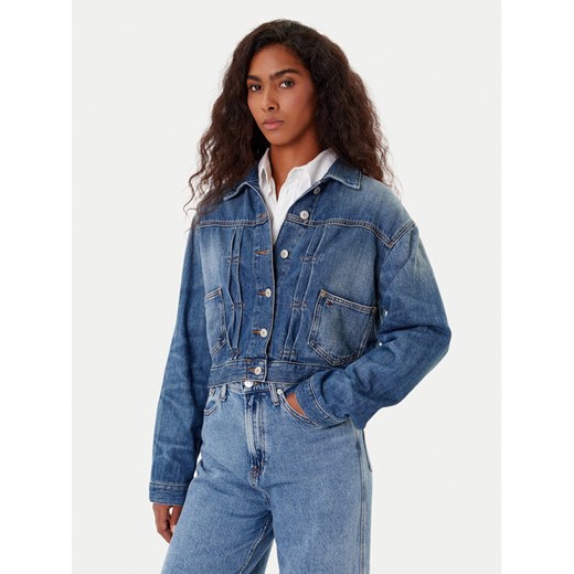 Tommy Jeans Kurtka jeansowa DW0DW21061 Granatowy Regular Fit ze sklepu MODIVO w kategorii Kurtki damskie - zdjęcie 185659363