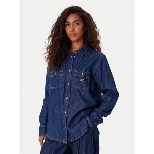 Guess Jeans Koszula jeansowa W5YH37 D5M8D Granatowy Regular Fit ze sklepu MODIVO w kategorii Koszule damskie - zdjęcie 185659434