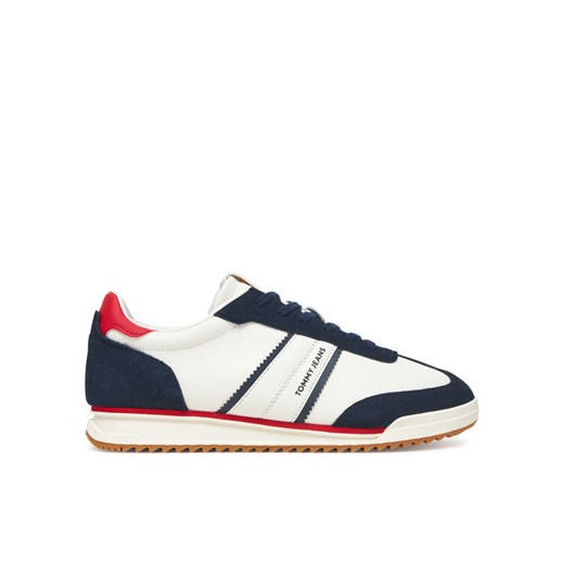 Tommy Jeans Sneakersy Tjm Retro Runner Cleated EM0EM01619 Biały ze sklepu MODIVO w kategorii Buty sportowe męskie - zdjęcie 185659480