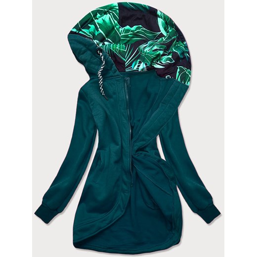 Długa damska bluza rozpinana morska (AMG815) ze sklepu goodlookin.pl w kategorii Bluzy damskie - zdjęcie 185661583