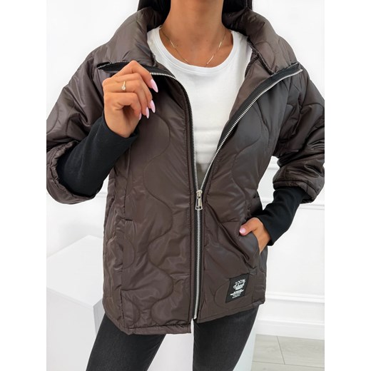 Czekoladowa Kurteczka ze sklepu ModnaKiecka.pl w kategorii Kurtki damskie - zdjęcie 185661614