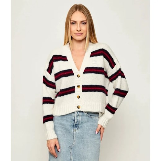 Tommy Jeans Kardigan | Loose fit | z dodatkiem wełny ze sklepu Gomez Fashion Store w kategorii Swetry damskie - zdjęcie 185662613