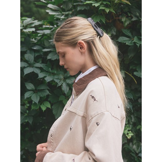 Reserved - Jeansowa kurtka z haftem - beżowy Reserved M Reserved