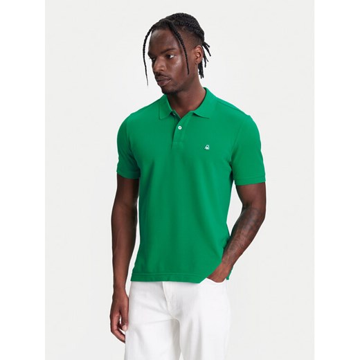 United Colors Of Benetton Polo 3089J3179 Zielony Regular Fit ze sklepu MODIVO w kategorii T-shirty męskie - zdjęcie 185665663