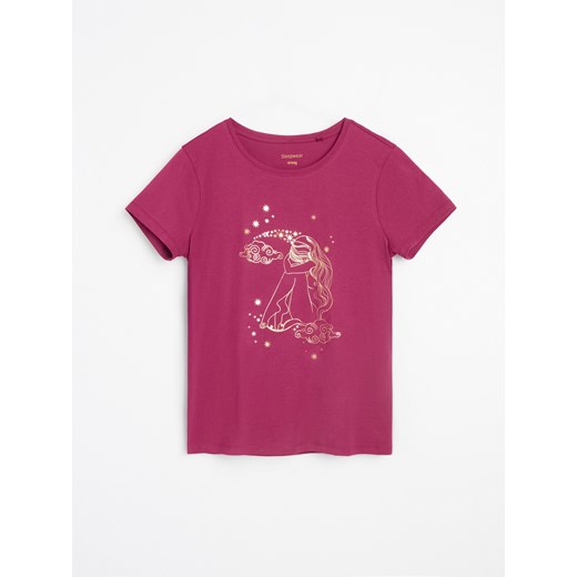 Sinsay - Bawełniana piżama dwuczęściowa z nadrukiem - czerwony Sinsay XL Sinsay