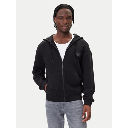 HUGO Bluza Delastomer 50546874 Czarny Relaxed Fit ze sklepu MODIVO w kategorii Bluzy męskie - zdjęcie 185669884
