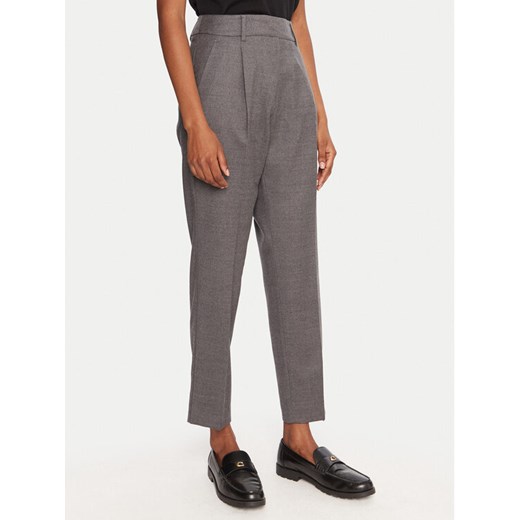 Weekend Max Mara Spodnie materiałowe Caldaia 2525136152 Szary Regular Fit ze sklepu MODIVO w kategorii Spodnie damskie - zdjęcie 185670031