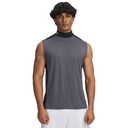 Męski top tank treningowy Under Armour HeatGear Wordmark - szary ze sklepu Sportstylestory.com w kategorii T-shirty męskie - zdjęcie 185670921