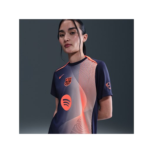 Damska przedmeczowa koszulka piłkarska Nike Dri-FIT Total 90 FC Barcelona Academy Pro (wersja trzecia) - Niebieski ze sklepu Nike poland w kategorii Bluzki damskie - zdjęcie 185672681