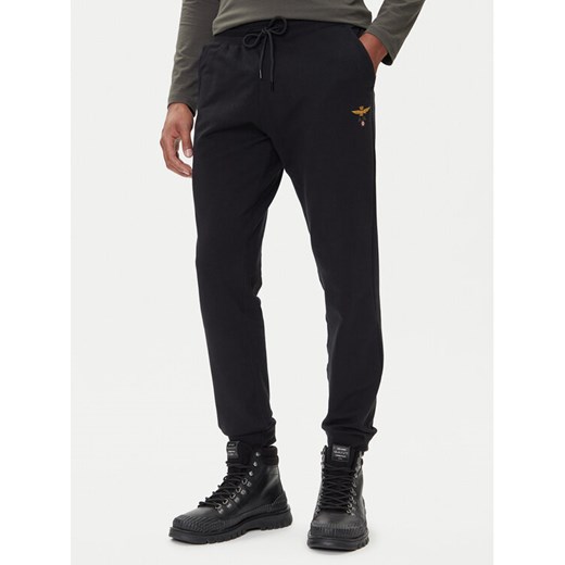 Aeronautica Militare Spodnie dresowe 252PF0872UF00459 Czarny Regular Fit ze sklepu MODIVO w kategorii Spodnie męskie - zdjęcie 185672822