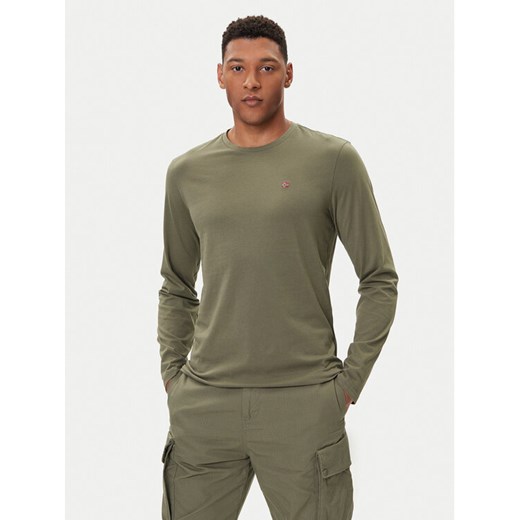 Napapijri Longsleeve Salis NP0A4HN7 Zielony Regular Fit ze sklepu MODIVO w kategorii T-shirty męskie - zdjęcie 185672874