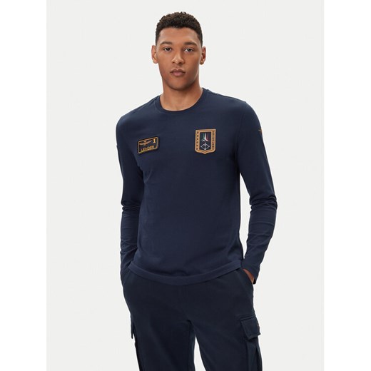 Aeronautica Militare Longsleeve 252TS2488UJ00710 Granatowy Regular Fit ze sklepu MODIVO w kategorii T-shirty męskie - zdjęcie 185672880